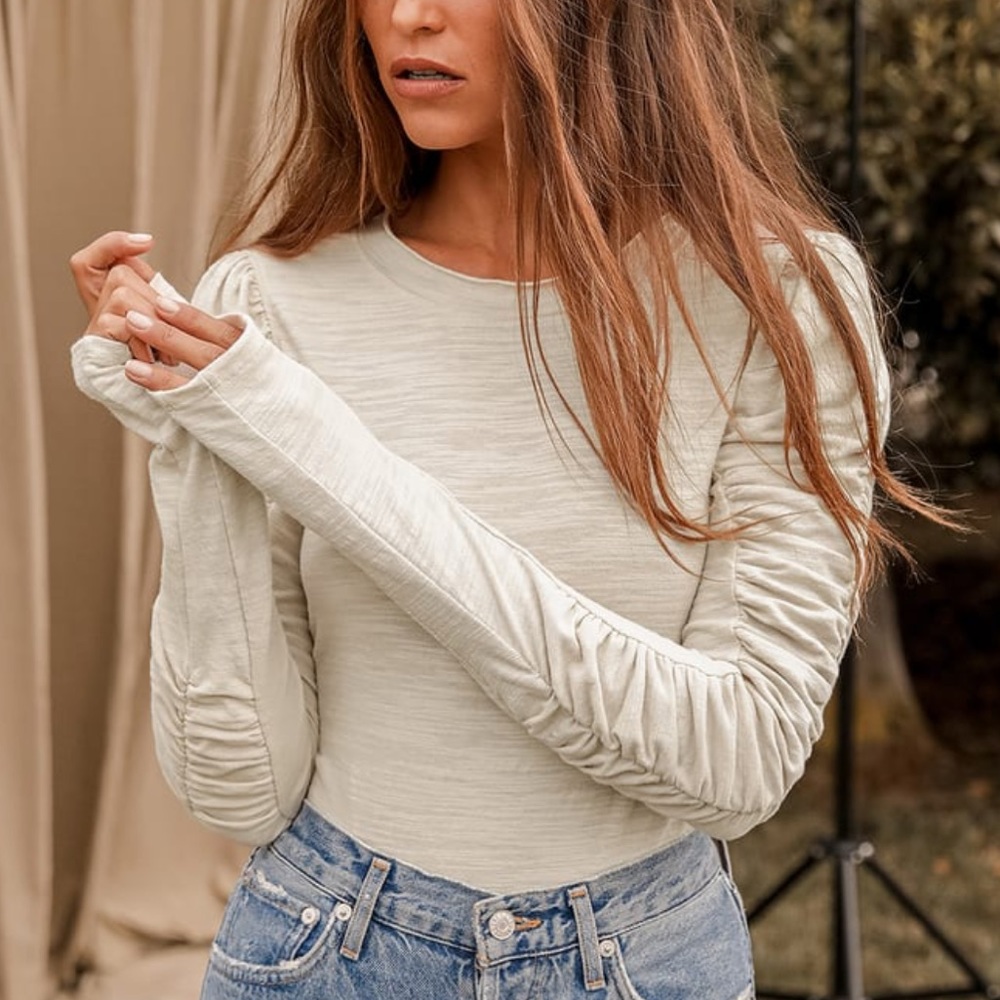 Free People Natasha Tee in Sand Size Small